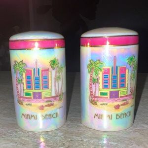 VTG Miami Beach Iridescent Salt and Pepper shakers